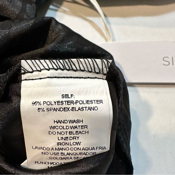 NWT Six/Fifty Black Leopard Print Button Down Blouse Tie Neck S - Picture 7 of 9